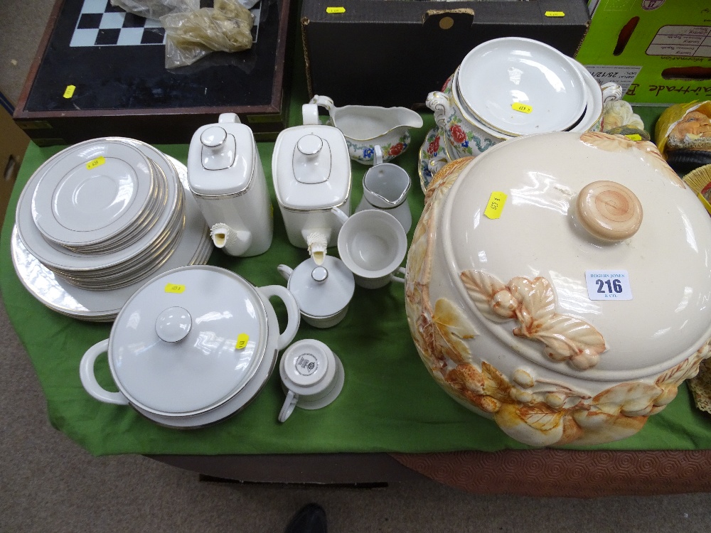 Quantity of Royal Doulton 'Platinum Concorde' china, Booths 'Flora Dora' dinnerware etc