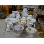 Parcel of Continental floral china teaware and a parcel of George Jones and other teaware