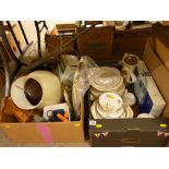 Box of mixed china etc and a box of mixed household items