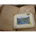 Old leather bound Bible with inscribed date 1770s and a print by SUE FIRTH