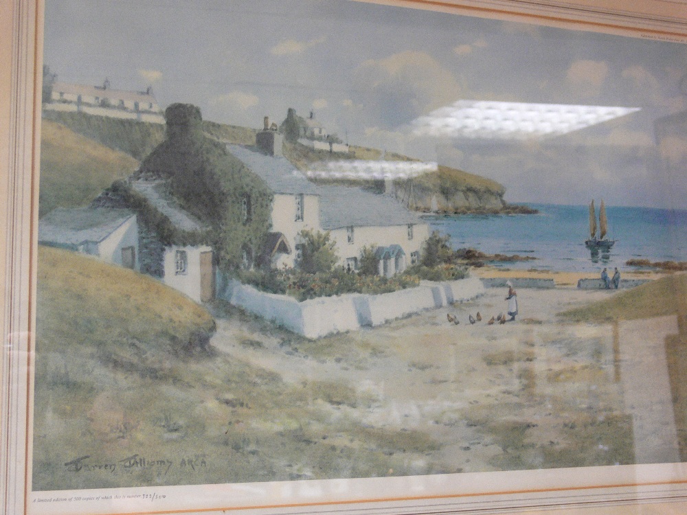 WARREN WILLIAMS ARCA limited edition (322/500) print - North Wales shoreline scene with bonneted