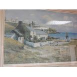 WARREN WILLIAMS ARCA limited edition (322/500) print - North Wales shoreline scene with bonneted