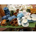 Quantity of Portmeirion Totem Pole and other similar era tea and coffeeware