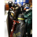 Very large quantity of golf clubs, bags, trolley etc