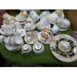 Parcel of colourful teaware including floral Colclough, Royal Vale etc