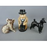 Royal Doulton Toby jug 'Winston Churchill', a Beswick model of a koala bear and a standard poodle