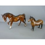 Two Beswick pottery horse figurines