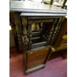 Oak nest of three tables and a two drawer side cabinet (no top)