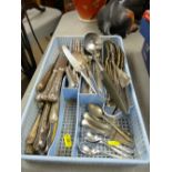 Tray of mixed loose cutlery