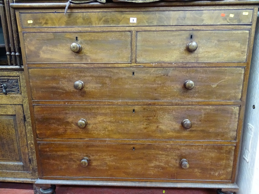 Victorian chest of two long over three short drawers