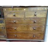 Victorian chest of two long over three short drawers