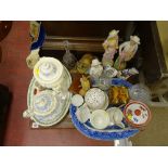 Good mix of pottery and collectables including three Portmeirion 'Botanic Garden' platters, an