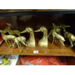 Parcel of brass animal ornaments and bookends