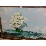 STOBART print - fourmaster at sail, 50 x 70 cms