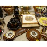 Collection of Royal Standard 'Jacobean' pottery and two wall hanging barometers