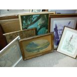 Good parcel of frames, maps and paintings