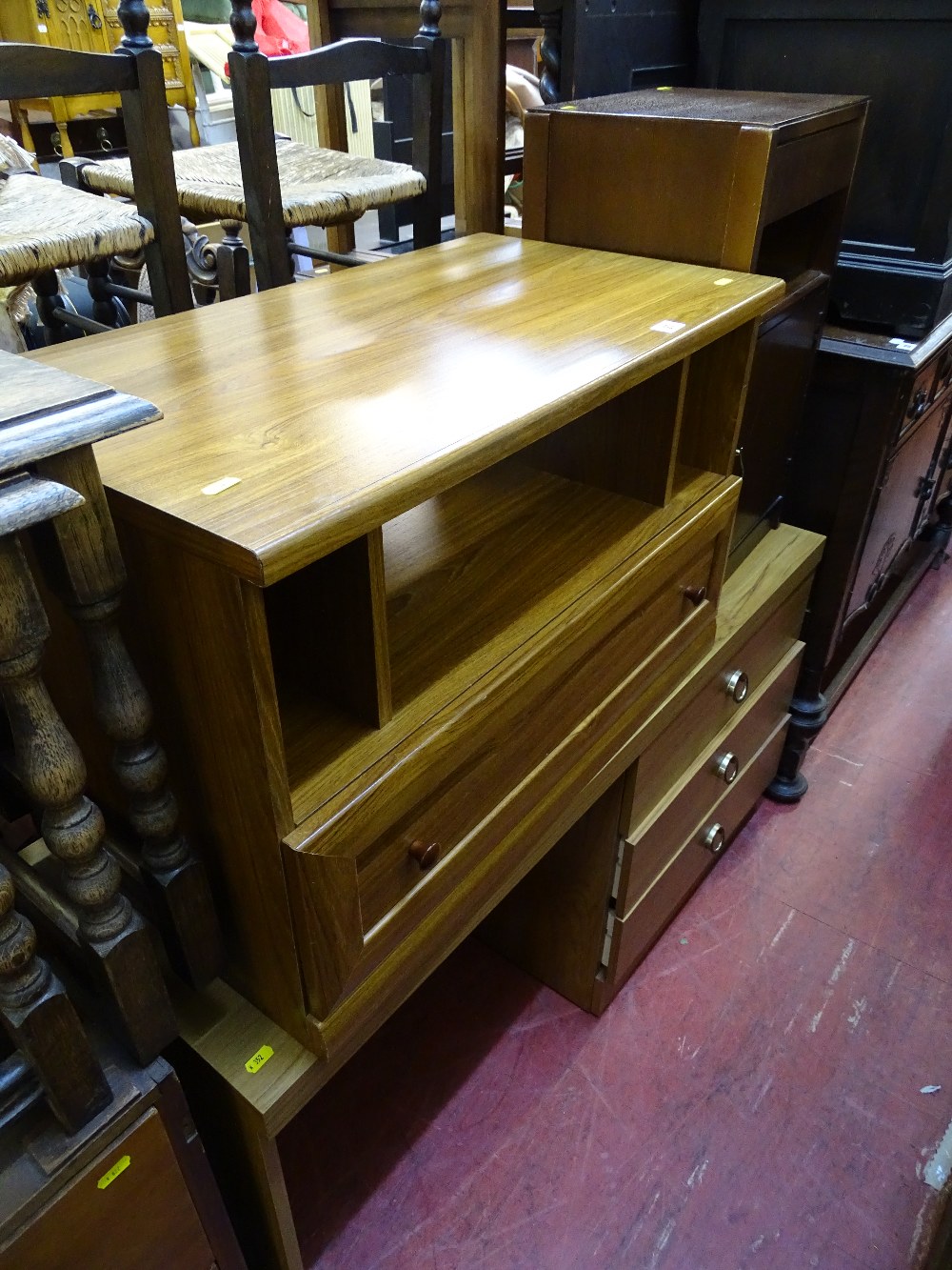 Modern veneered desk/dressing table, entertainment unit and a side cabinet