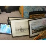 Parcel of paintings and prints