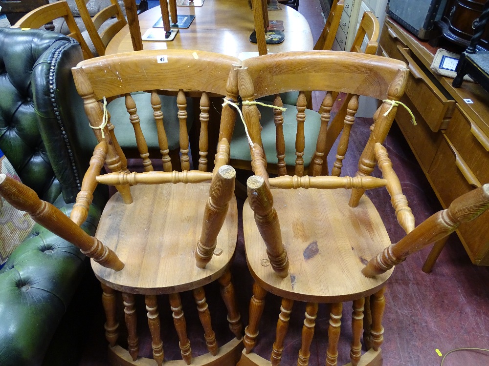 Four pine spindleback farmhouse chairs