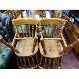 Four pine spindleback farmhouse chairs