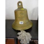 Brass ship's bell engraved 'Welsh Consort, Milford, 1962'