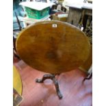 Circular tilt top tripod table