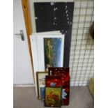 Large parcel of paintings, prints, plaques, tapestries etc