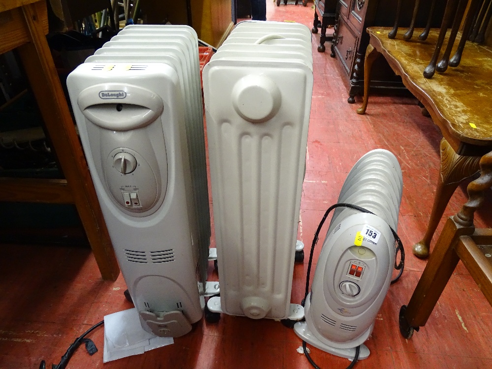 Parcel of three electric oil filled heaters E/T