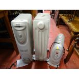 Parcel of three electric oil filled heaters E/T
