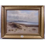 DANIEL SHERRIN oil on canvas - North Wales dunes and estuary scene, possibly Conwy, signed in full