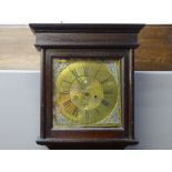 AN 18th CENTURY JOHN OWEN, LLANRWST LONGCASE CLOCK, 31 cms square brass dial having gilt spandrels