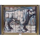 SELWYN JONES (Caernarfon) oil on board - study of a standing bull, signed and dated 1959 and with