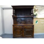 AN 18th CENTURY & LATER CWPWRDD TRIDARN, the three section cupboard having an upper canopy with