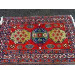 Vintage style woven woollen rug