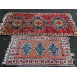 Two vintage style scatter rugs