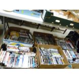 Six boxes of various DVDs, 200 plus