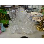Good large crystal glass vase with others