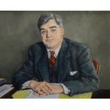 DAVID GRIFFITHS MBE oil on canvas - head and shoulders portrait of Right Honorable Aneurin Bevan