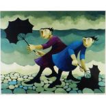 MURIEL DELAHAYE artist's proof print - entitled 'Stormy Weather', signed in pencil, 31 x 40cms (