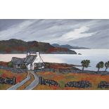 DAVID BARNES oil on board - estuary scene with cottage, signed in full verso, 40 x 60cms (framed and