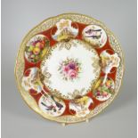 A NANTGARW PORCELAIN plate from The Duke of Cambridge Service decorated with centred bouquet of