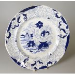 A LLANELLY SOUTH WALES POTTERY TRANSFER PLATE IN THE 'AMHERST JAPAN' PATTERN impressed and