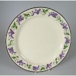 A SWANSEA CREAMWARE POTTERY PLATE the border decorated with a continuous vine of grapes and