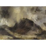 WILLIAM SELWYN watercolour - dramatic depiction of Tryfan, Snowdonia, signed in full, 37 x 51cms (