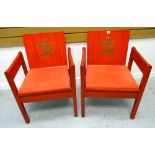 PAIR OF INVESTITURE CHAIRS an icon of design being the 1969 Prince of Wales Investiture chair by