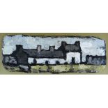 SIR KYFFIN WILLIAMS RA oil on canvas - whitewashed buildings, entitled verso 'Anglesey Cottages'