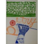 PAUL PETER PIECH unmounted limited edition (16/25) linoprint - of poem by Sheenagh Pugh '