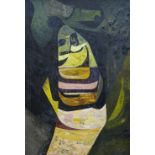 JOHN BOWEN oil on board - abstract, signed and dated 1958, 72 x 49cms (framed and unglazed)