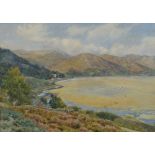 GEORGE HENTON (1861-1924) watercolour - with title script to mount 'Low Tide, Barmouth Estuary',