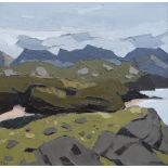 SIR KYFFIN WILLIAMS RA oil on canvas - Anglesey coast, looking over headland towards The Rivals